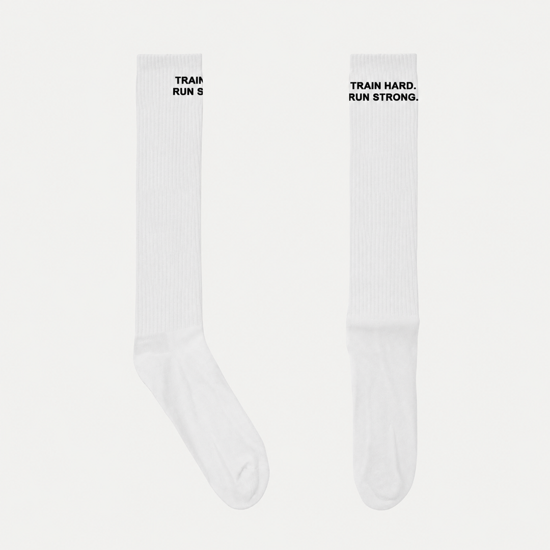 Chaussettes Longues de Compression White - Performance & Récupération