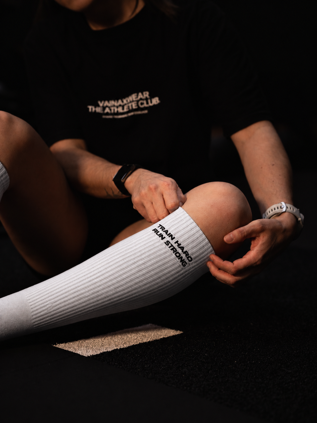 Chaussettes Longues de Compression White - Performance & Récupération