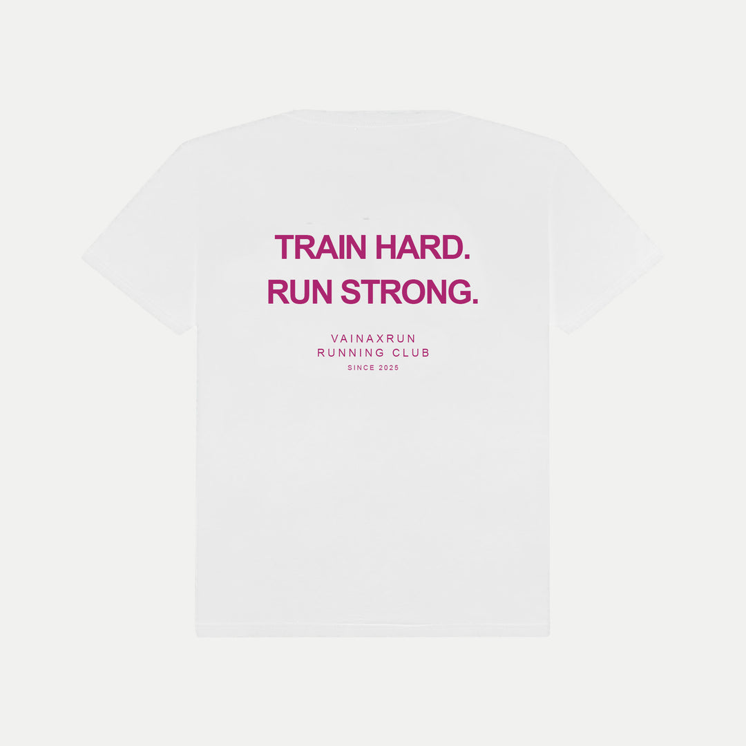 T-shirt Running Club VAINAXRUN - Collection 2026 (Blanc/Rose)